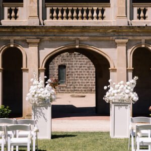 Pre-Made White Plinth Flowers